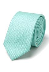 Men's Tie Pocket Sqaure Set Formal Solid Necktie - Mint