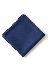 Men's Tie Pocket Sqaure Set Formal Solid Necktie - Navy