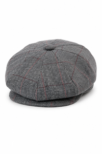 Mens Tweed Check Newsboy Cap