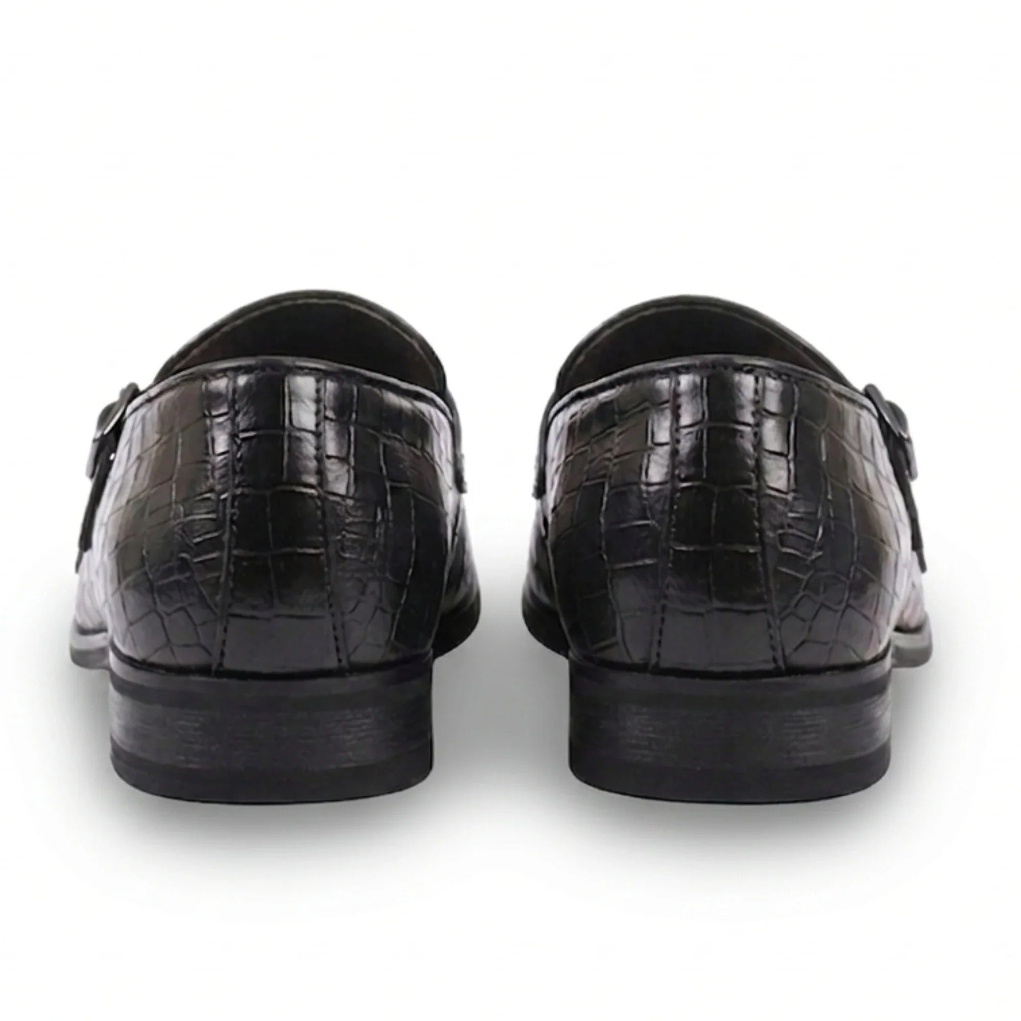 Men's Vegan Leather Double Monk Strap Loafers