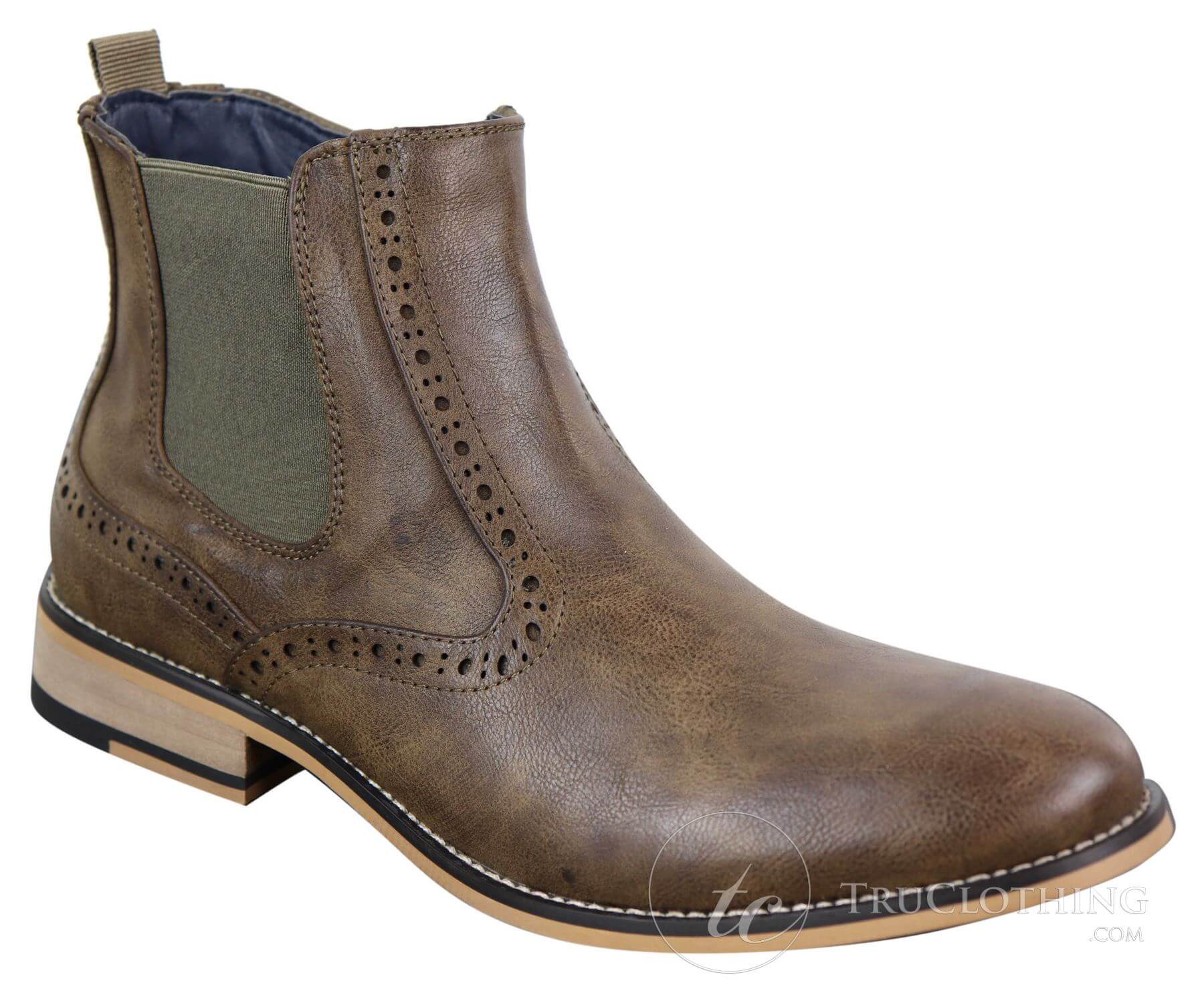 Mens Vintage Brogue Ankle Boots - Cavani Fox