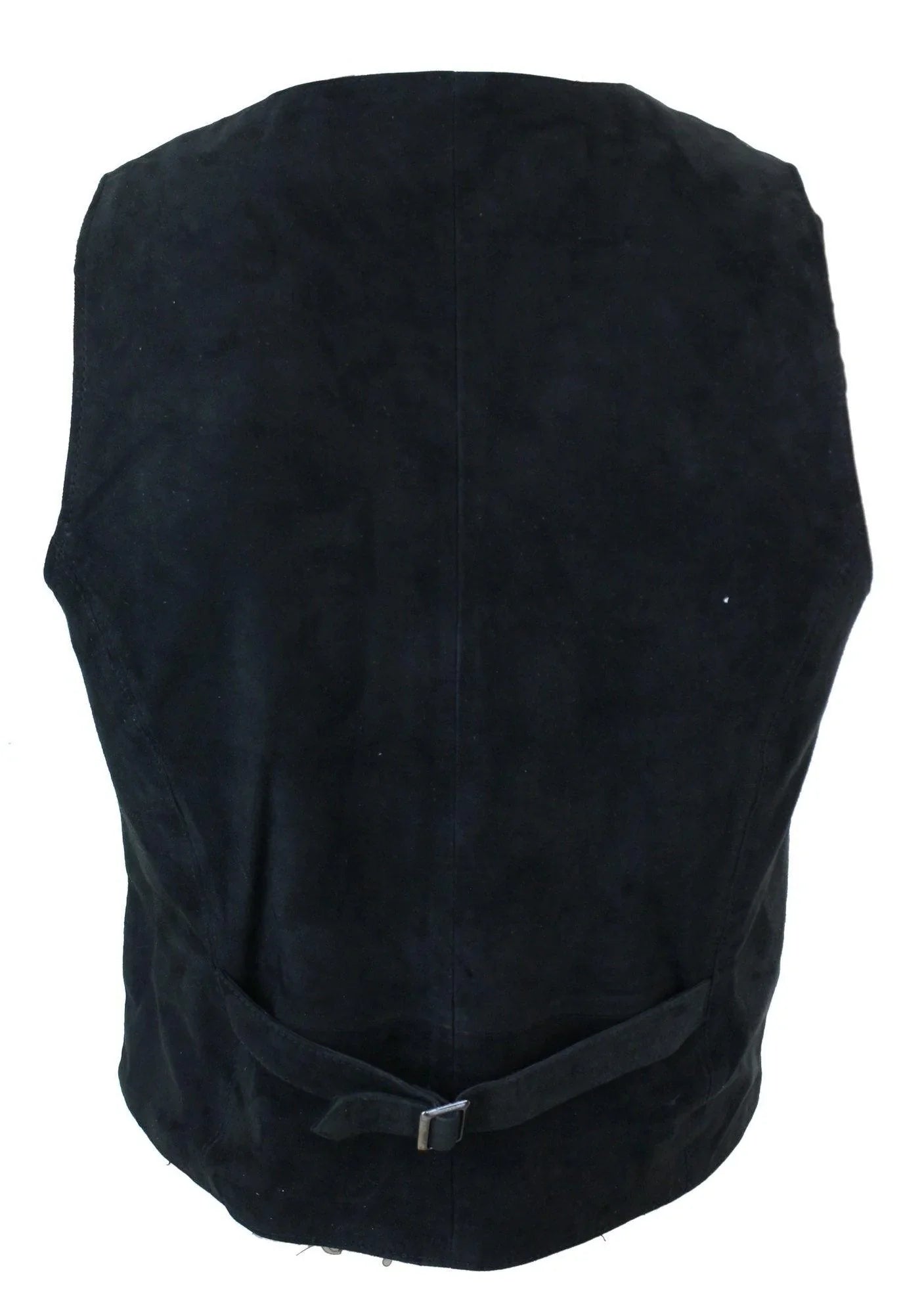 Mens Waistcoat Gilet Real Genuine Suede Leather Retro Vintage Western Vest Black