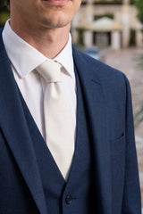 Men’s White Suede-Finish Tie