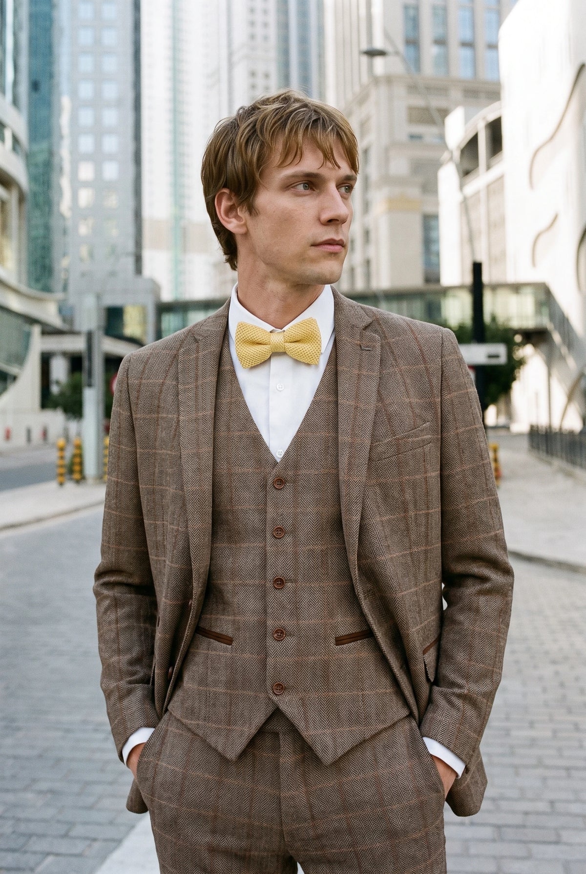 Men’s Yellow Knitted Bow Tie