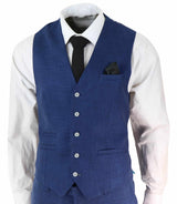 Mens Blue Summer Linen Suit