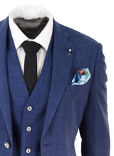 Mens Blue Summer Linen Suit
