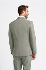 Mens 3 Piece Suit Sage Green Summer Linen Tailored Fit Wedding Prom Classic