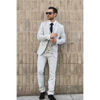 Miller - Men's Grey Checked Plaid Tailored Fit 3 Piece Suit