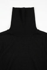 Men’s Black Turtleneck Sweater Soft Viscose Blend Long Sleeve Knit Pullover