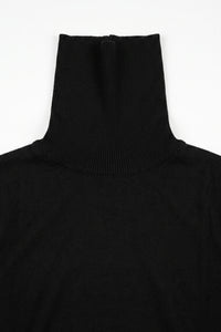 Men’s Black Turtleneck Sweater Soft Viscose Blend Long Sleeve Knit Pullover