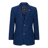 Boys 3 Piece Wool Suit Blue Tweed Vintage 1920s Classic 4 Pocket Waistcoat