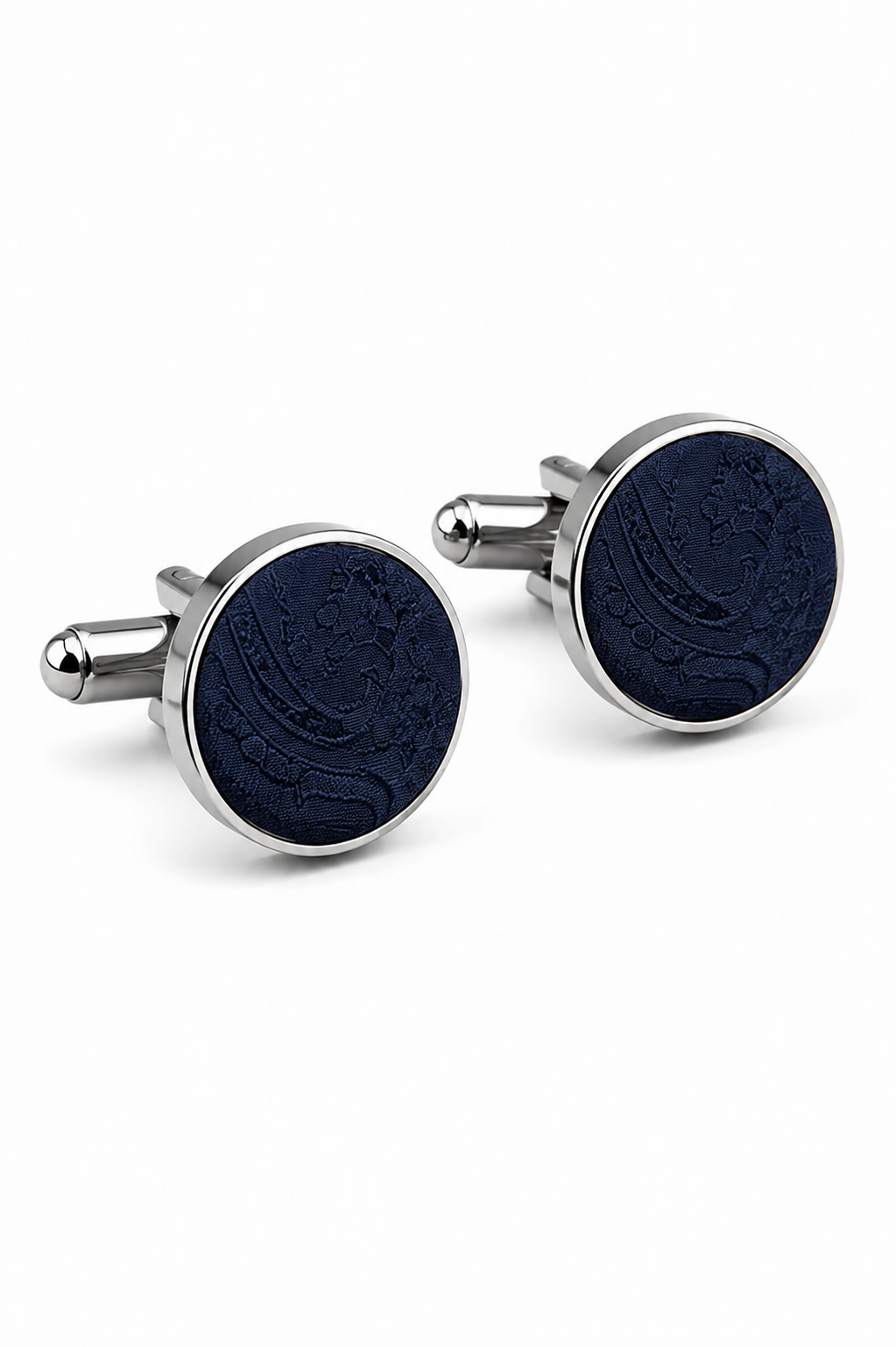 Paisley Neck Navy Tie Gift Set Pocket Square Cuff Links Tie Floral Satin
