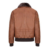 Men's Aviator Flying Pilot Bomber Jacket Timber Removable Black Fur Collar