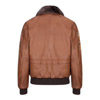 Men's Aviator Flying Pilot Bomber Jacket Timber Removable Black Fur Collar