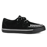 Pointed Creeper Sneaker Black White Suede Platform Shoes