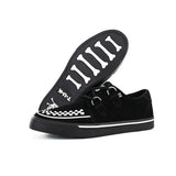Pointed Creeper Sneaker Black White Suede Platform Shoes