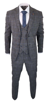Cavani Power - Grey Glen Check 3 Piece Suit