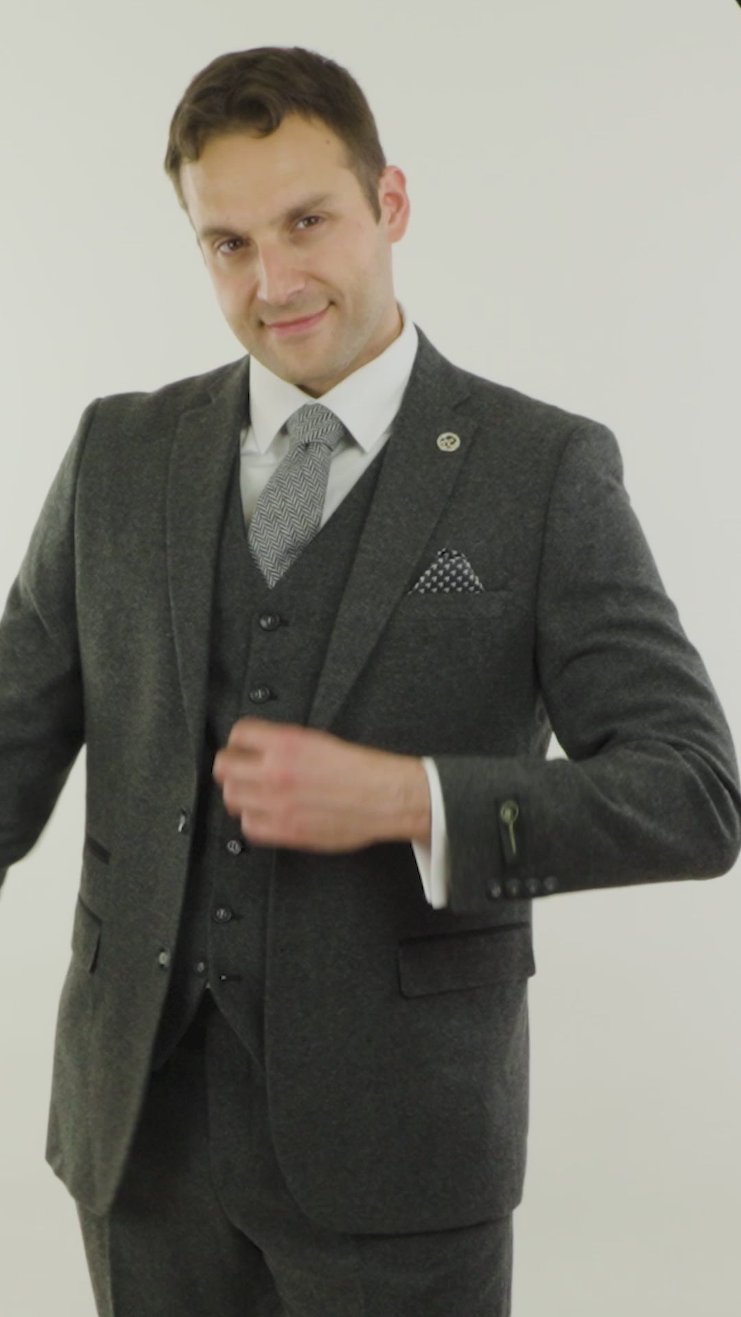 Mens Grey Wool Suit