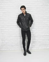 Genuine Lamb Leather Long Jacket for Men Tailored Fit - B208