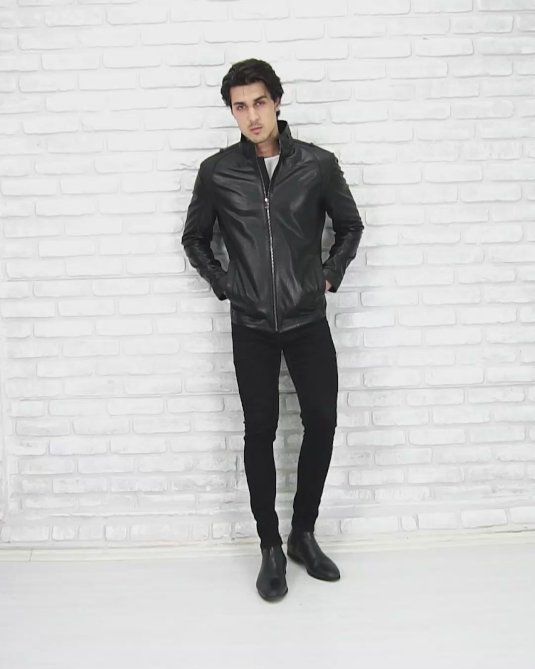 Genuine Lamb Leather Long Jacket for Men Tailored Fit - B208