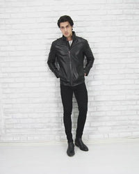 Genuine Lamb Leather Long Jacket for Men Tailored Fit - B208