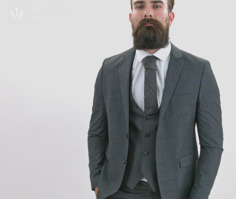 Happy Gentleman GRINGO Grey 3 Piece Wool Suit