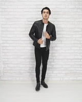 Lamb Premium Leather Black Biker Jacket for Men Tailored Fit - B207