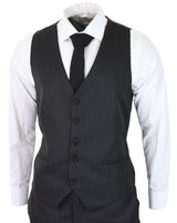 Black Pinstripe 3 Piece Suit - RC20-02