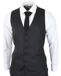 Black Pinstripe 3 Piece Suit - RC20-02