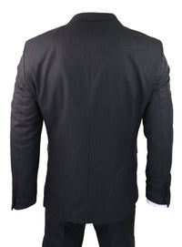 Black Pinstripe 3 Piece Suit - RC20-02