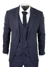 Navy-Blue Pinstripe 3 Piece Suit - RC20-31