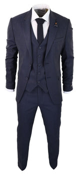 Navy-Blue Pinstripe 3 Piece Suit - RC20-31