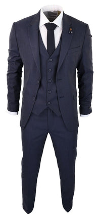 Navy-Blue Pinstripe 3 Piece Suit - RC20-31