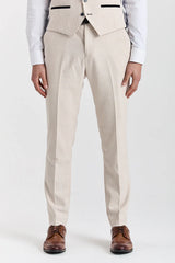 Regent - Cream 3 Piece Checked Wedding Suit for Men