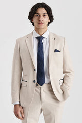Regent - Cream Checked Blazer Weeding Style for Men
