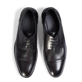 Regent - Men's Black Burnished Leather Derby Shoes