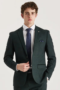 Regent - Men's Green Checked Tailored Fit Blazer