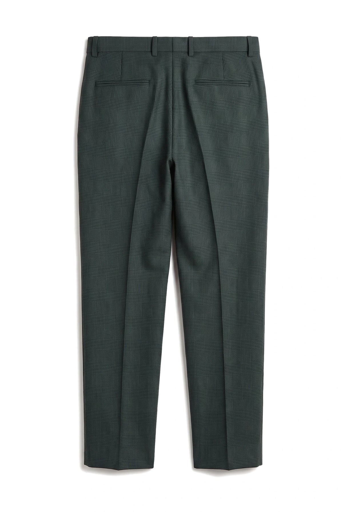 Regent - Men's Green Plaid Check Trousers