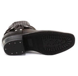 Unisex Real Leather Biker Ankle Boots Rock Punk Grinders Buckle Cowboy Riding