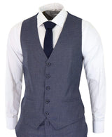 Blue-Grey Sheppard's Check 3 Piece Suit - RK20-11