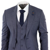Blue-Grey Sheppard's Check 3 Piece Suit - RK20-11