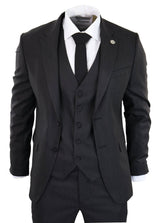 Black Pinstripe 3 Piece Suit - RK20-30