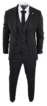 Black Pinstripe 3 Piece Suit - RK20-30