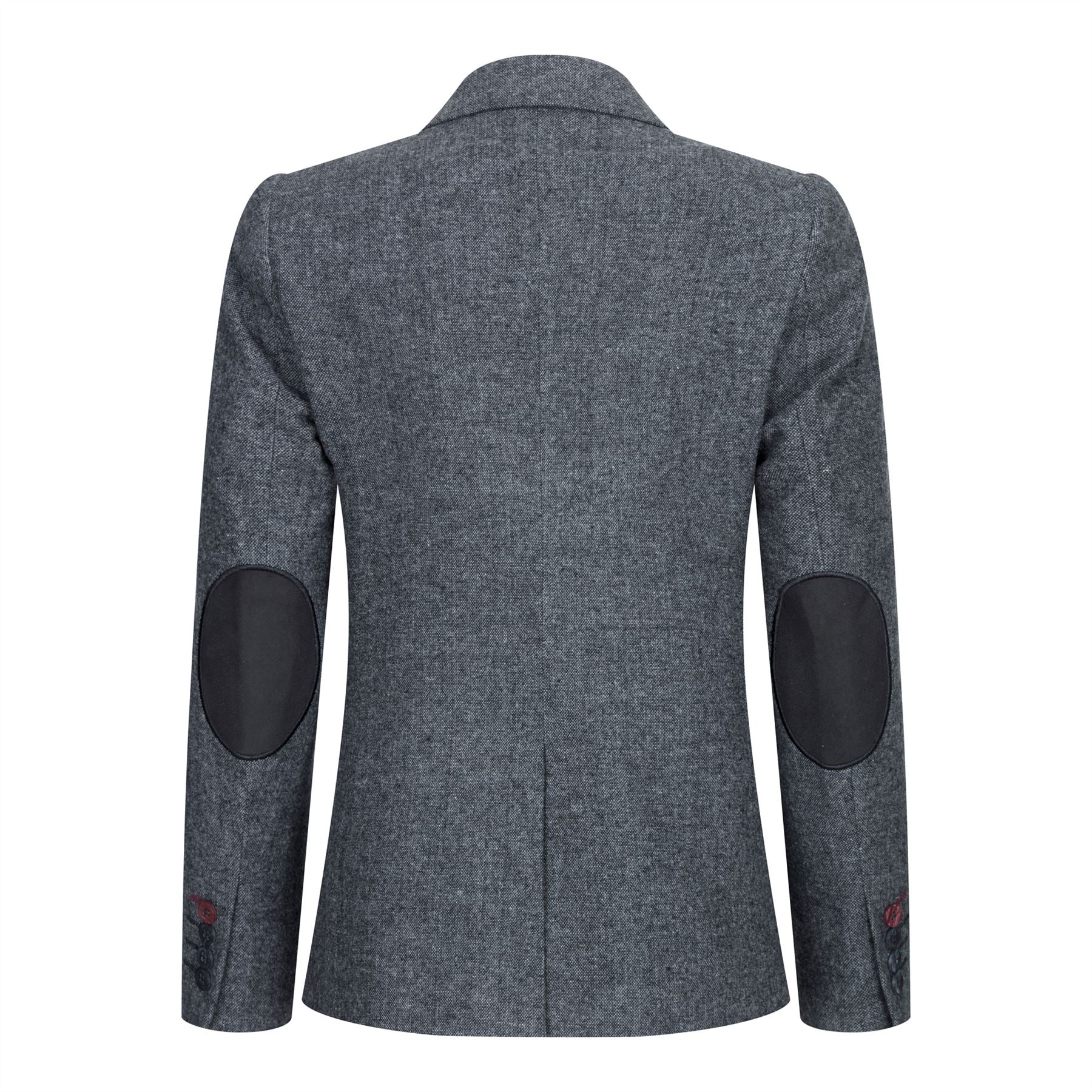 Womens Blazer Suit Wool Tweed Elbow Patch 1920s Vintage Classic Grey