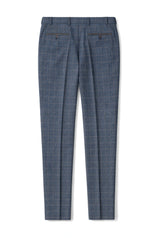 Scott - Men's Blue Tweed Checked Trousers