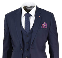 Mens Navy Blue Tailored Fit Suit