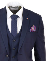 Mens Navy Blue Tailored Fit Suit