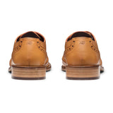 Mens Laced Brogues Shoes Classic Tailoring Tan Brown Vintage Formal Smart