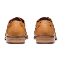 Mens Laced Brogues Shoes Classic Tailoring Tan Brown Vintage Formal Smart