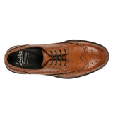 Stokes - Men's Tan Leather Wingtip Brogue Lace-Up Shoes